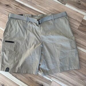Weatherproof‎ Everyday Cargo Shorts Mens 44W Beige Belted Cell Phone Pocket